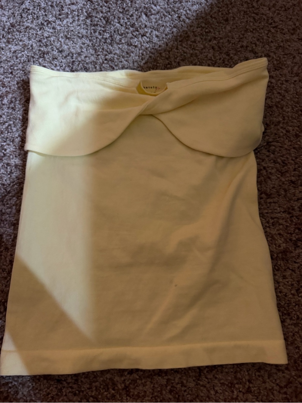 Free People Intimately Strapless Twist Front Tube Top in Pale Yellow